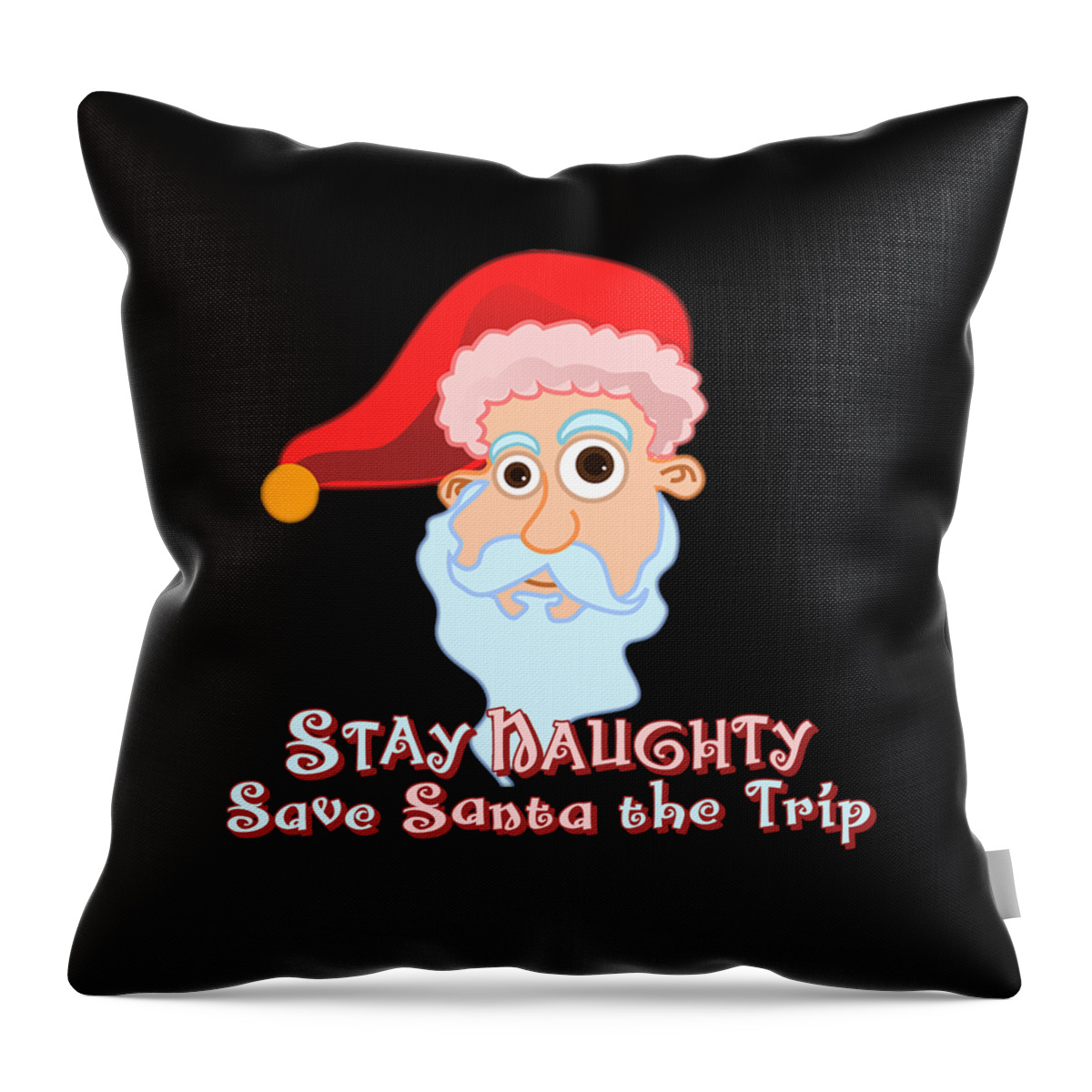 Christmas 2023 Throw Pillow featuring the digital art Stay Naughty by Flippin Sweet Gear