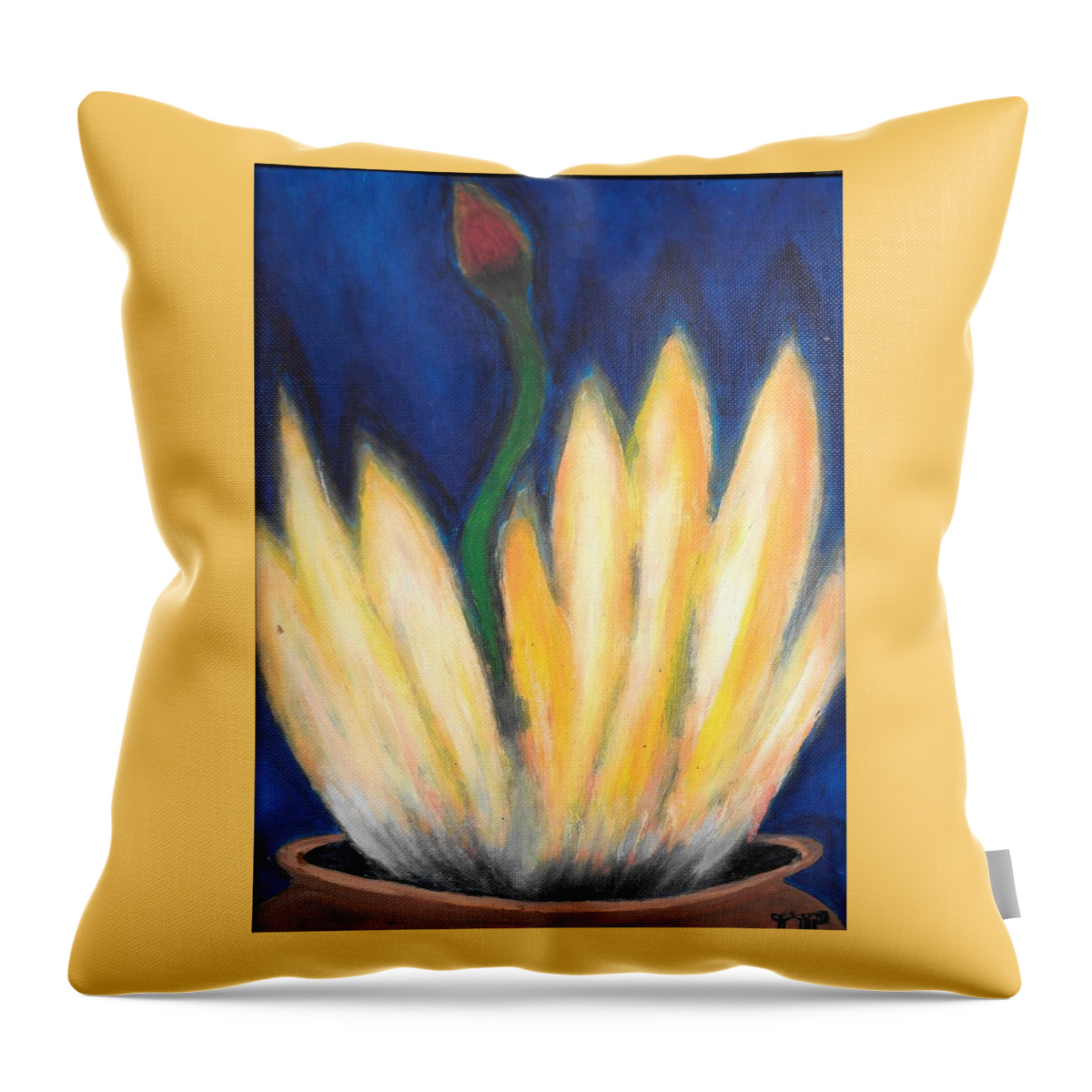 Fire Throw Pillow featuring the painting STD by Esoteric Gardens KN