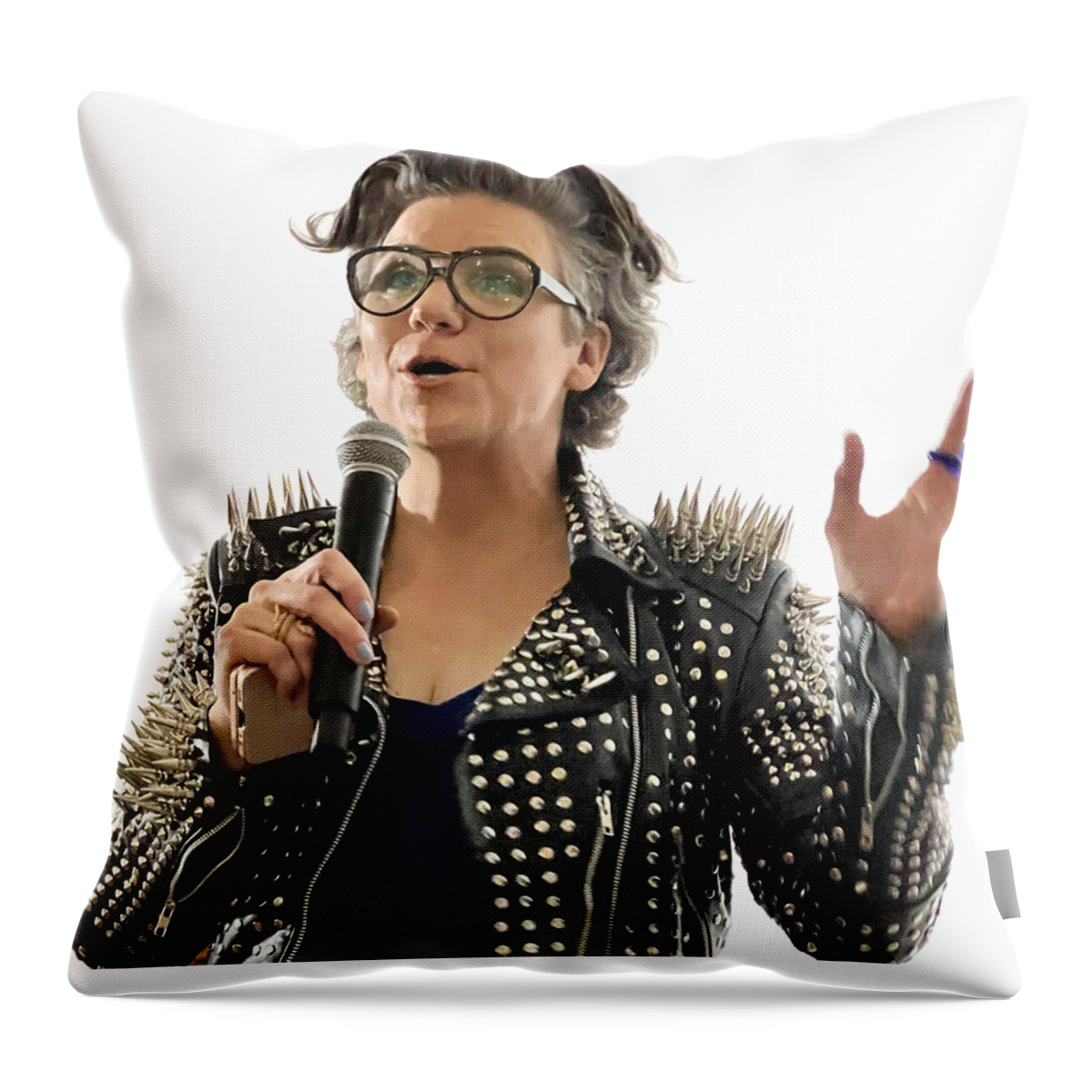 Talk Throw Pillow featuring the photograph Stef105 by John Manno