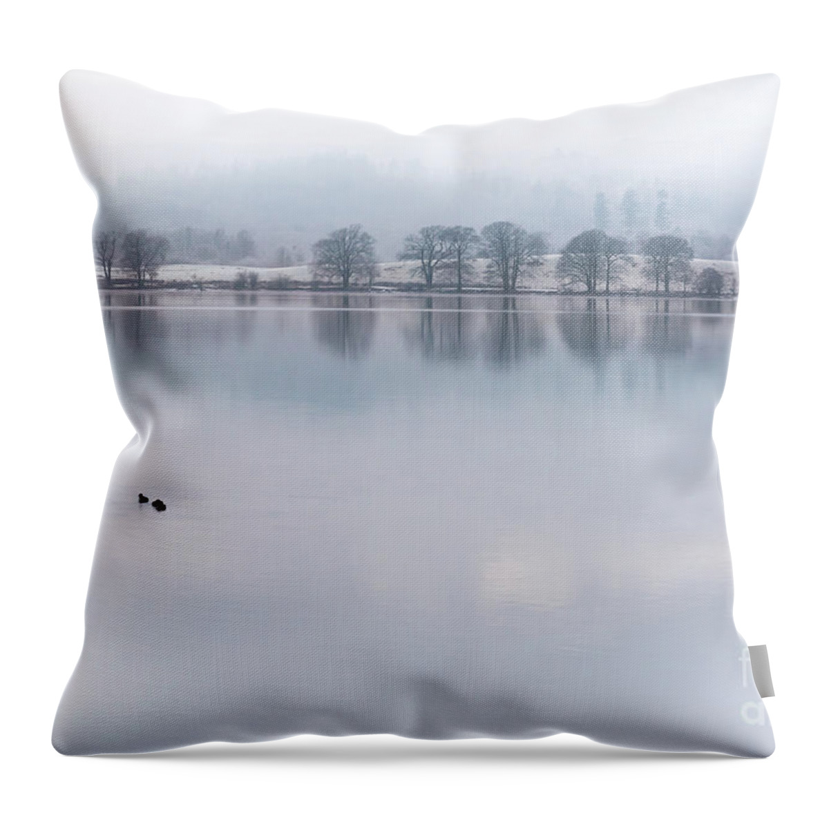 Lake District Throw Pillow featuring the photograph Still Water Lake, Cumbria by Perry Rodriguez