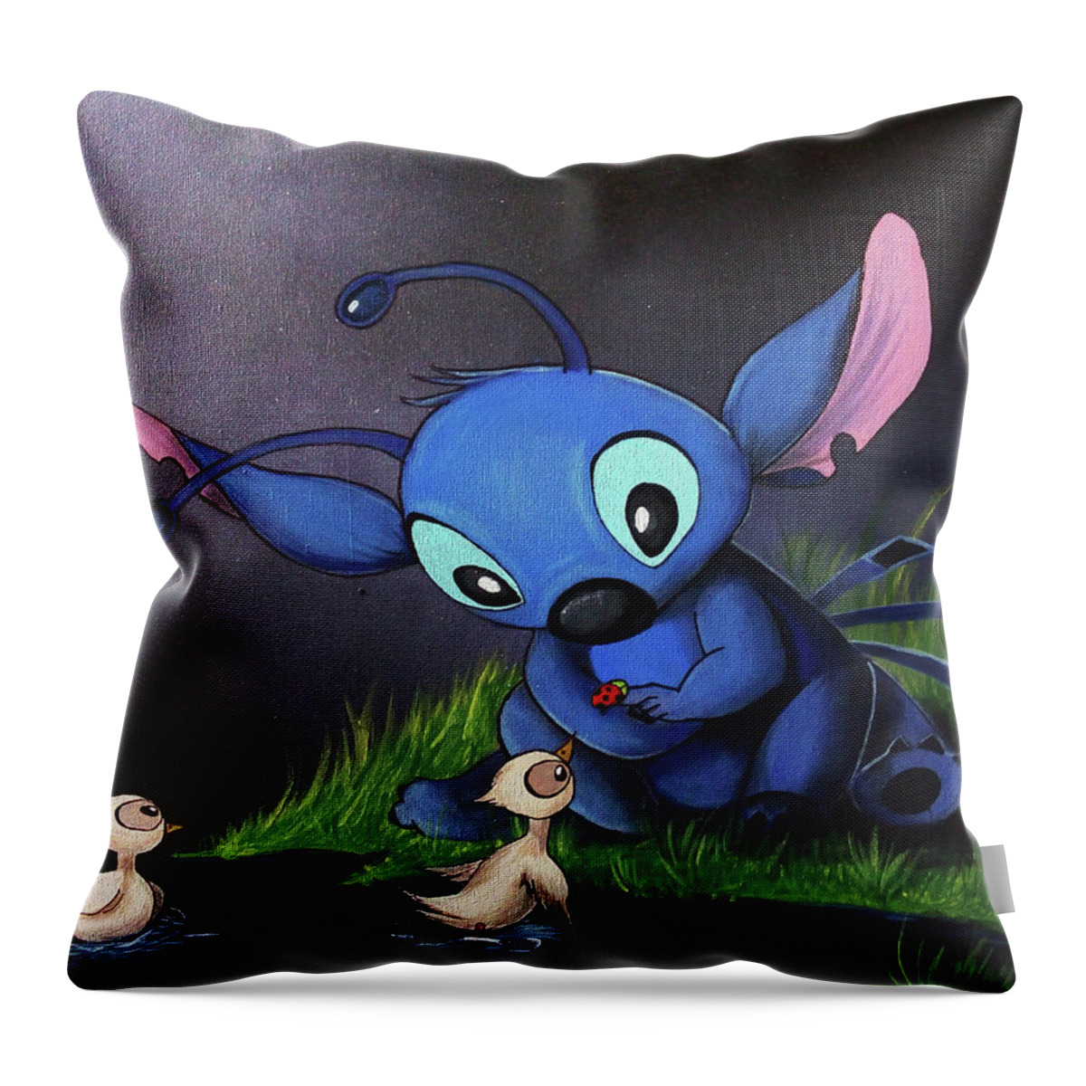 Stitch Disney Throw Pillow by Lee Cloud - Pixels