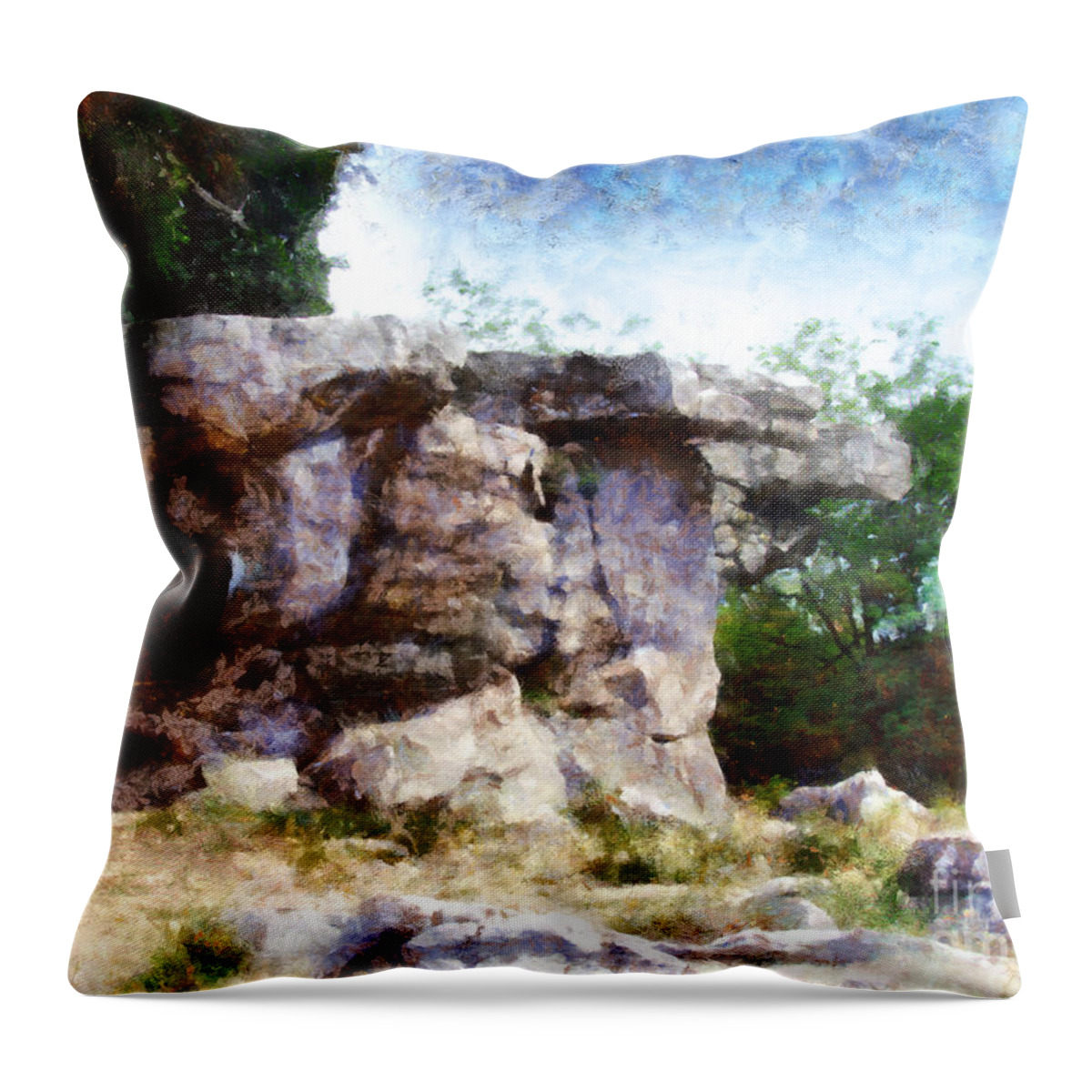Landscape Throw Pillow featuring the painting Stone Sea no.2 by Alexa Szlavics