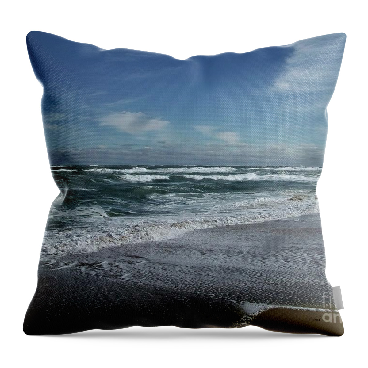 Salisbury Beach Throw Pillow featuring the photograph Stormy Days by Eunice Miller