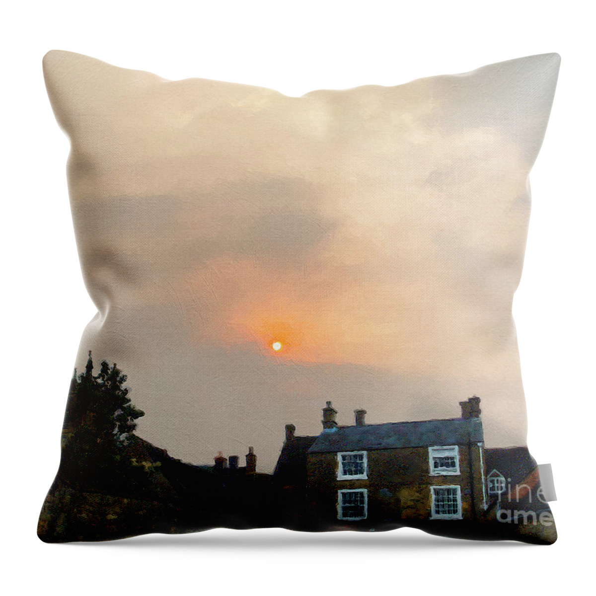 Stow-in-the-wold Throw Pillow featuring the photograph Stow Gables Turner Sky by Brian Watt