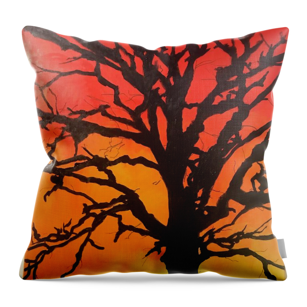  Throw Pillow featuring the mixed media Strange Fruit by Angie ONeal