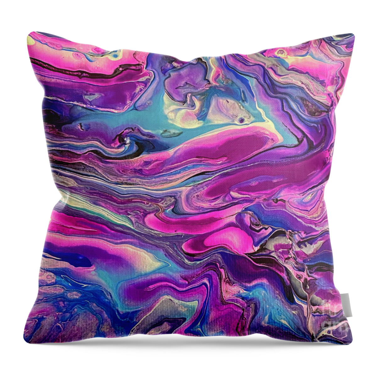 Purple Throw Pillow featuring the painting Stretch by Lisa Neuman