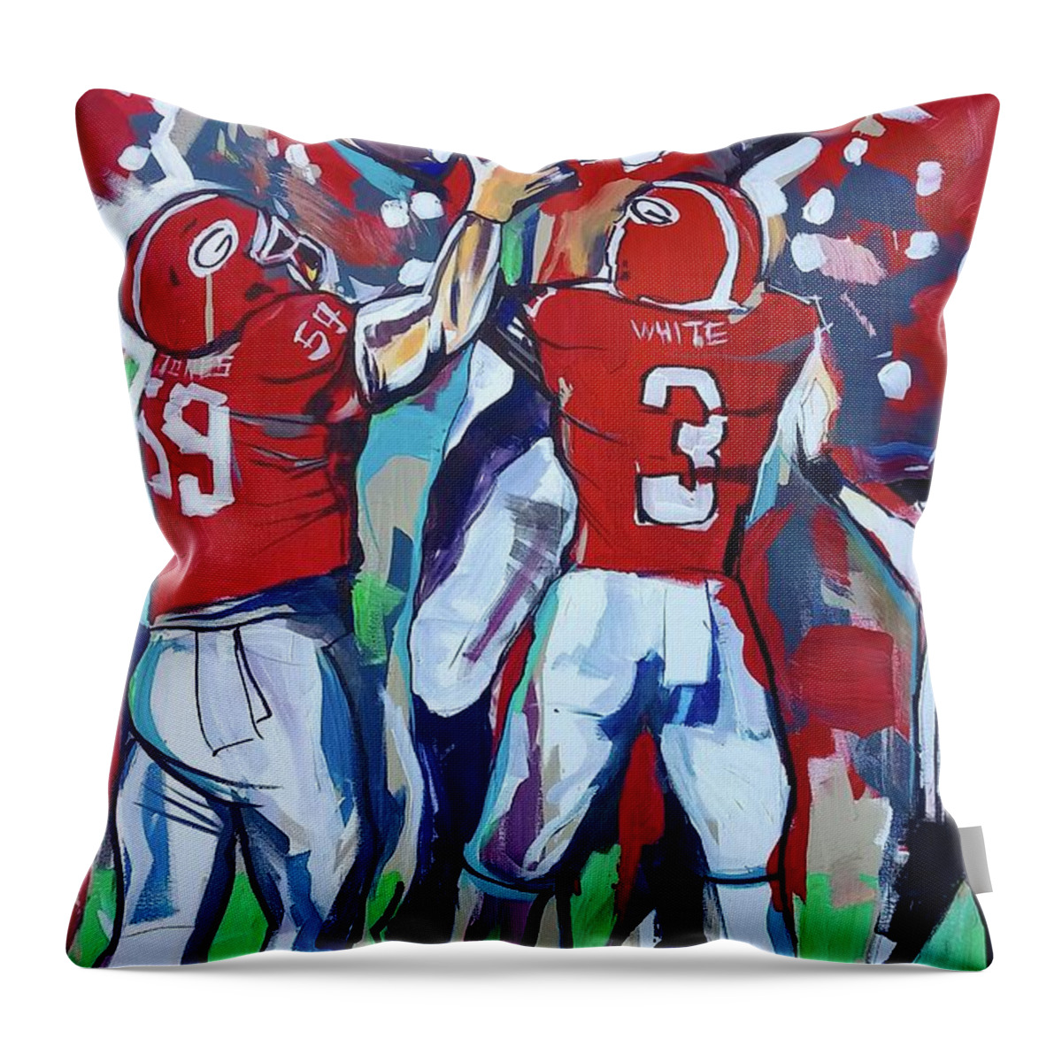Strong Victory Throw Pillow featuring the painting Strong VIctory by John Gholson