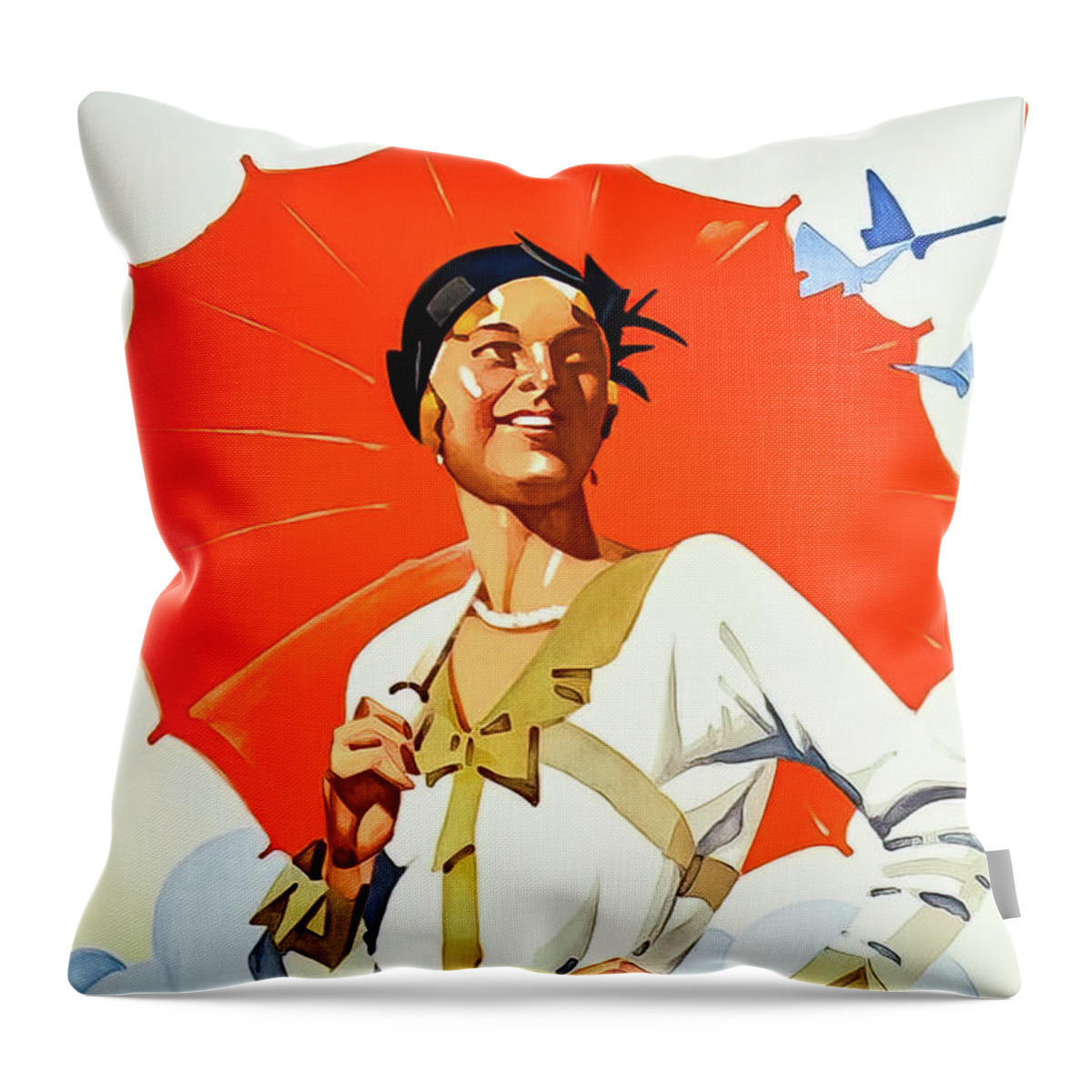 Classic Throw Pillow featuring the drawing Summer in Germany Travel Poster 1924 by M G Whittingham