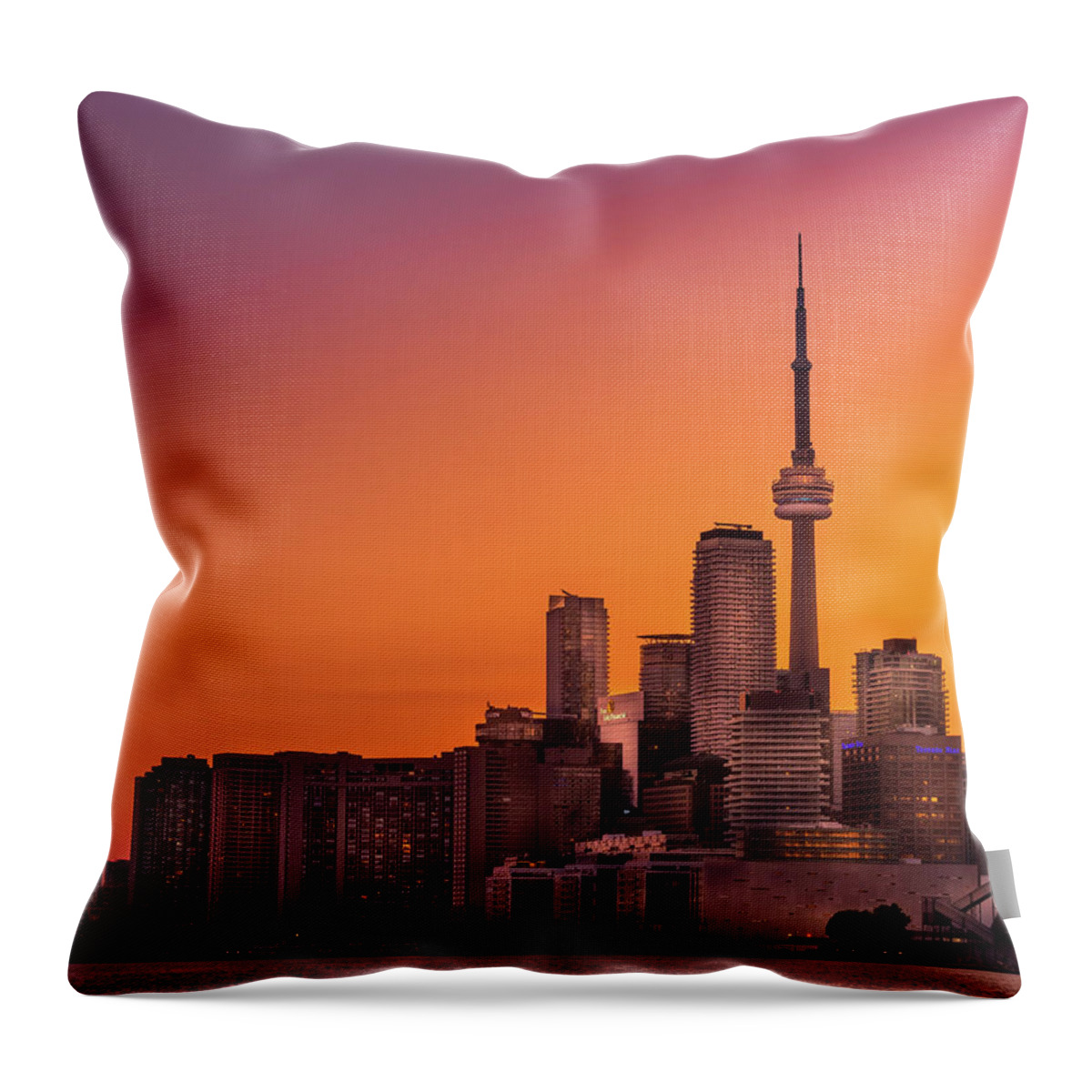 Cn Tower Throw Pillow featuring the photograph Summer in the City by Dee Potter