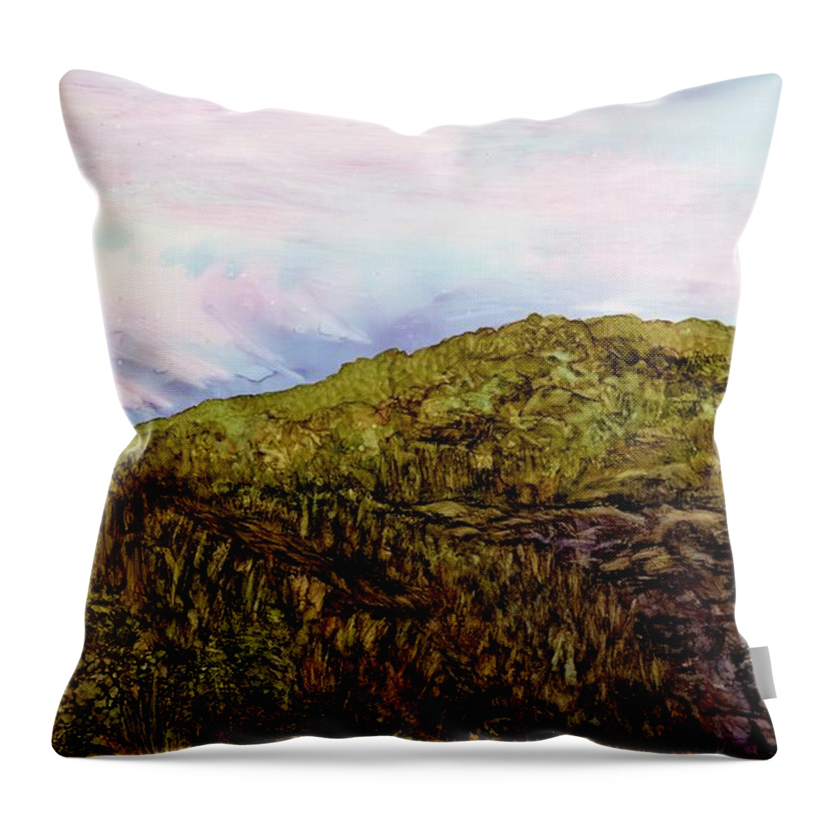 Gorge Throw Pillow featuring the painting Summer in Wild Rivers by Angela Marinari