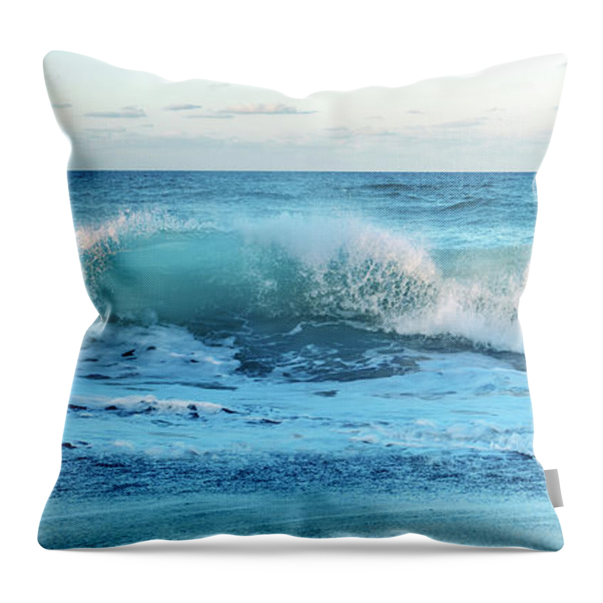 Wave Throw Pillow featuring the photograph Summer Surf Ocean Wave by Laura Fasulo