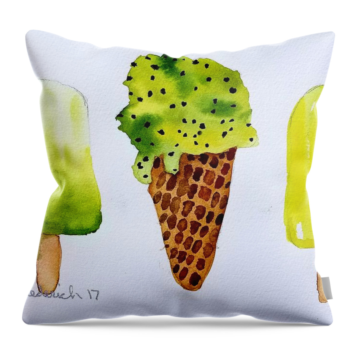 Summertime Throw Pillow featuring the painting Summertime by Ann Frederick
