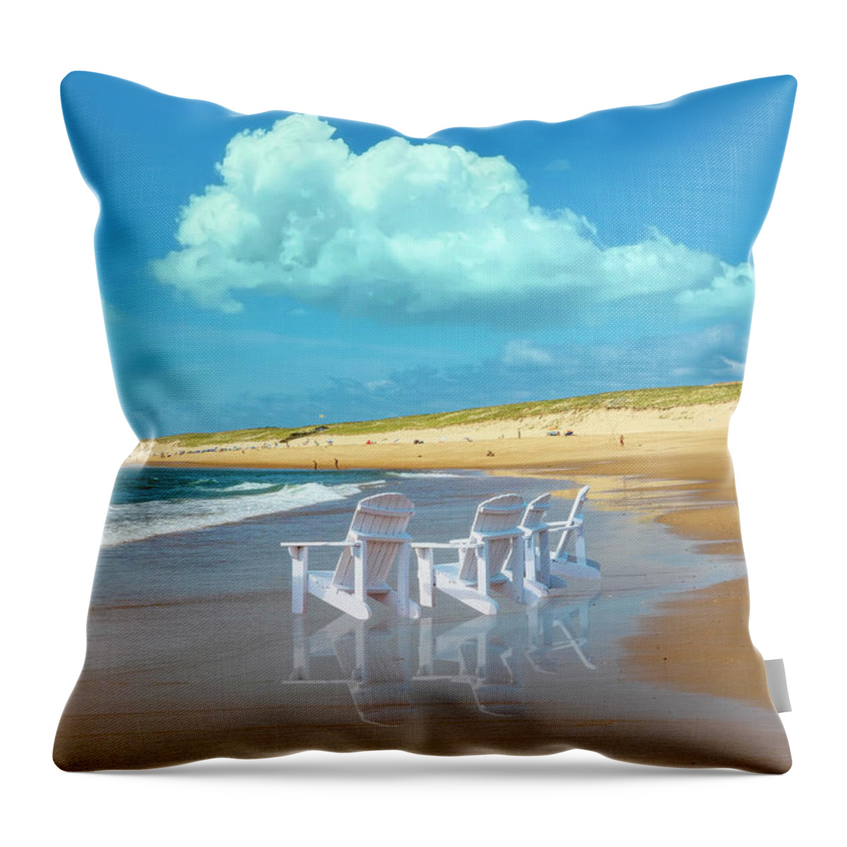 Beach Throw Pillow featuring the photograph Summertime Beach by Debra and Dave Vanderlaan
