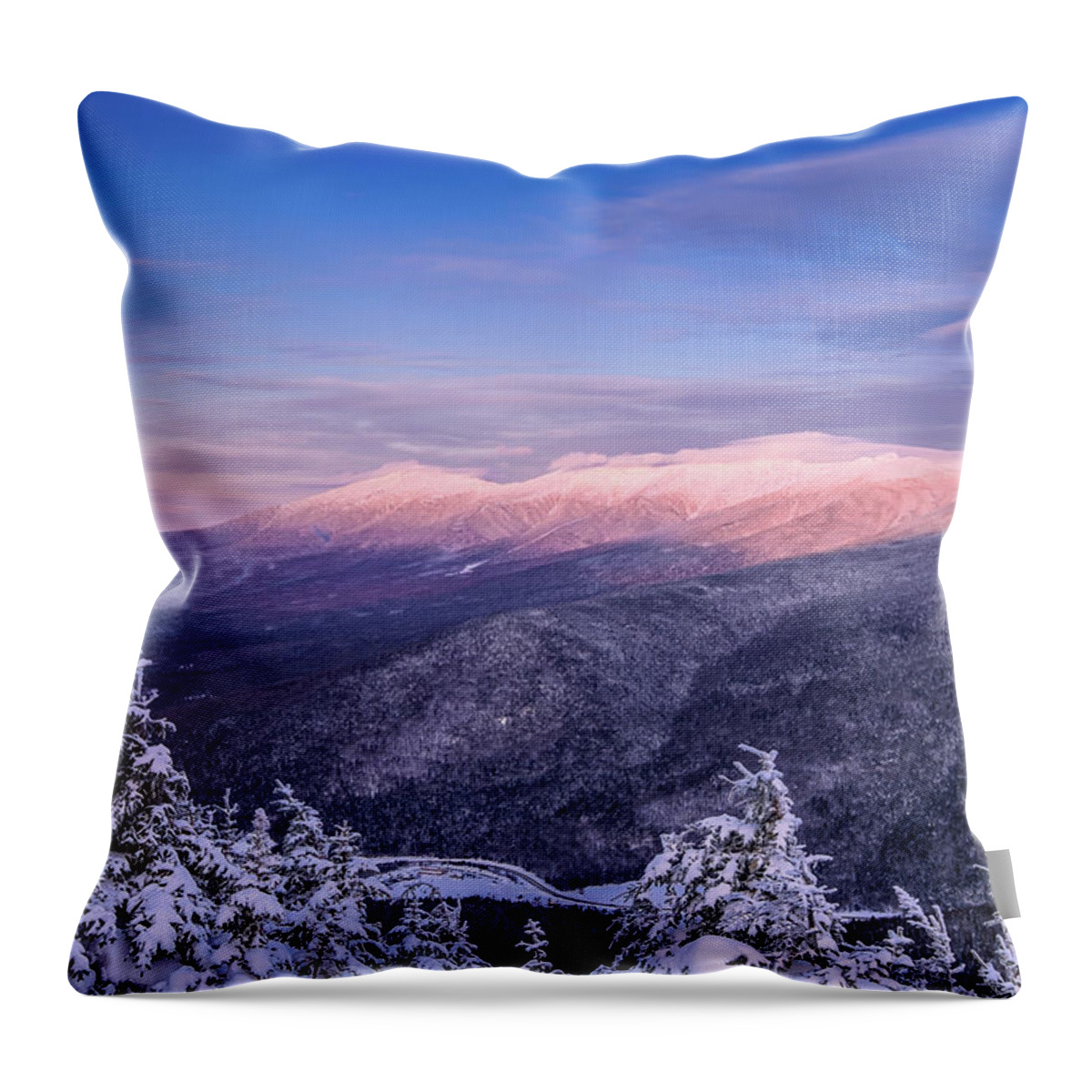 Highland Center Throw Pillow featuring the photograph Summit Views, Winter On Mt. Avalon by Jeff Sinon