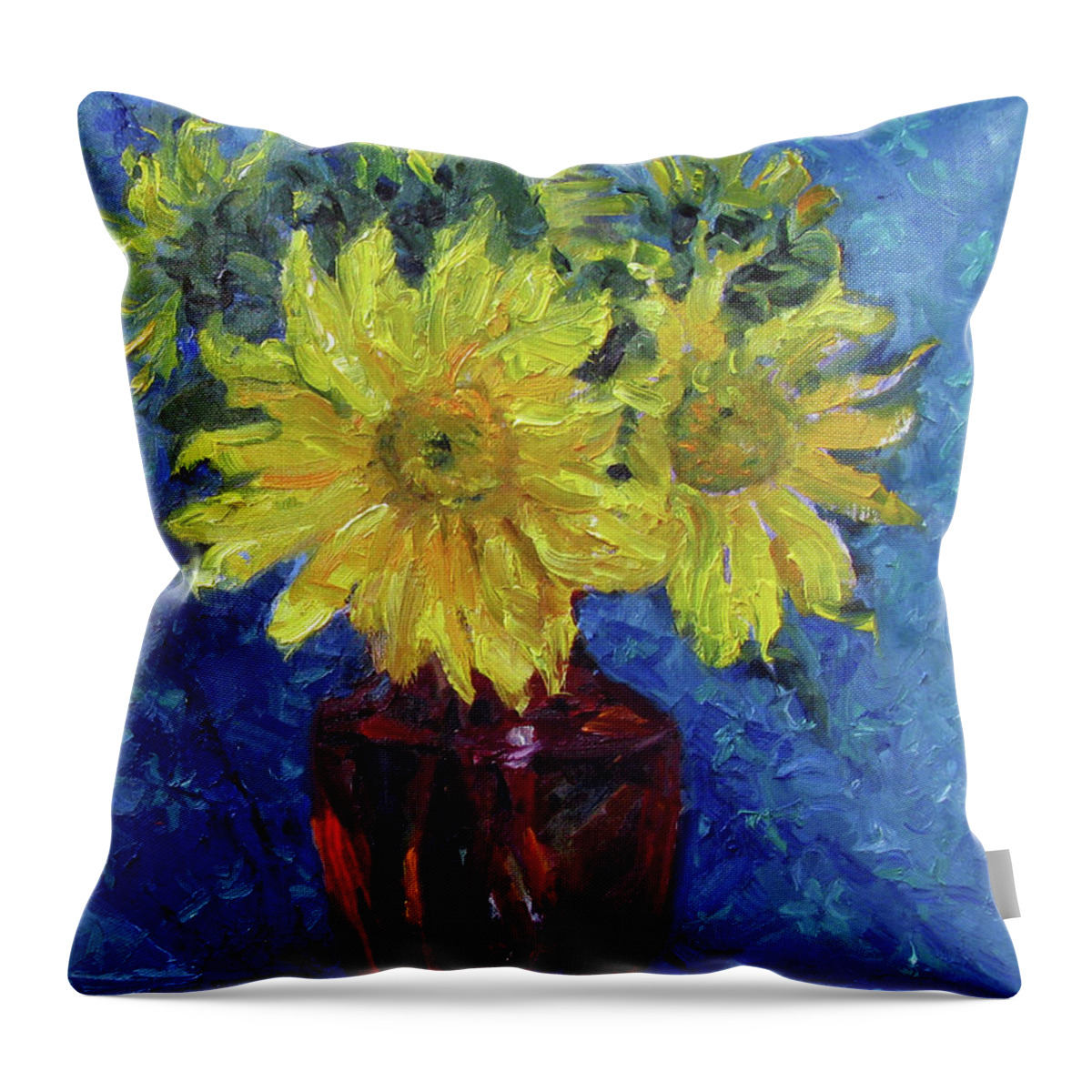 Flower Throw Pillow featuring the painting Sun Flower by John McCormick