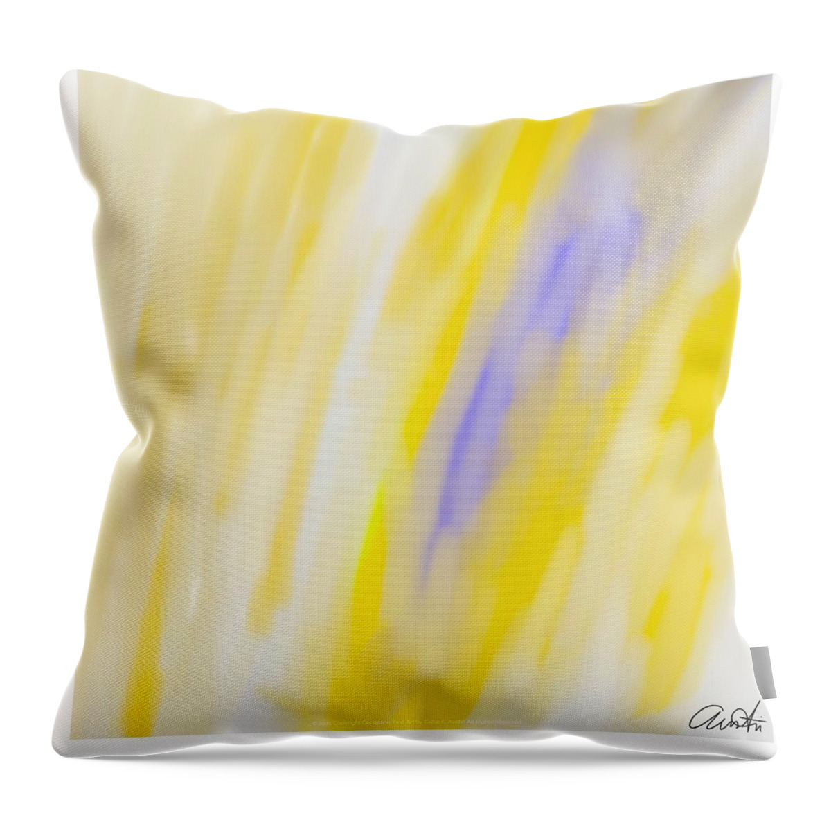 Yellow Throw Pillow featuring the digital art Sunbeam by Cepiatone Fine Art Callie E Austin