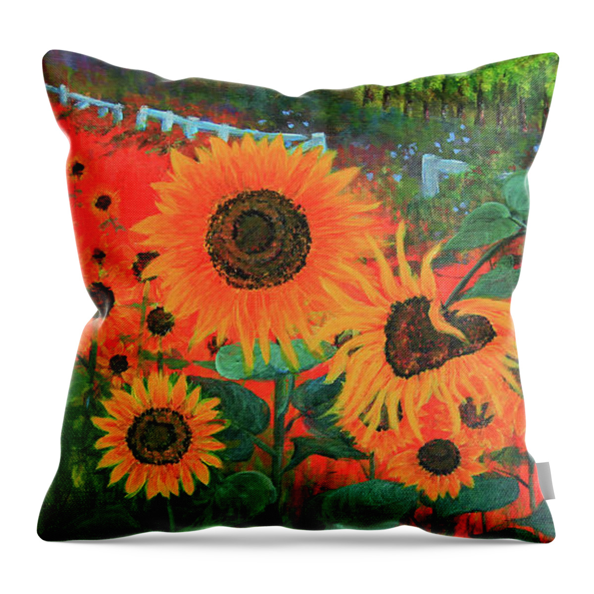 Sunflower Throw Pillow featuring the painting Sunflower Life by Jeanette French