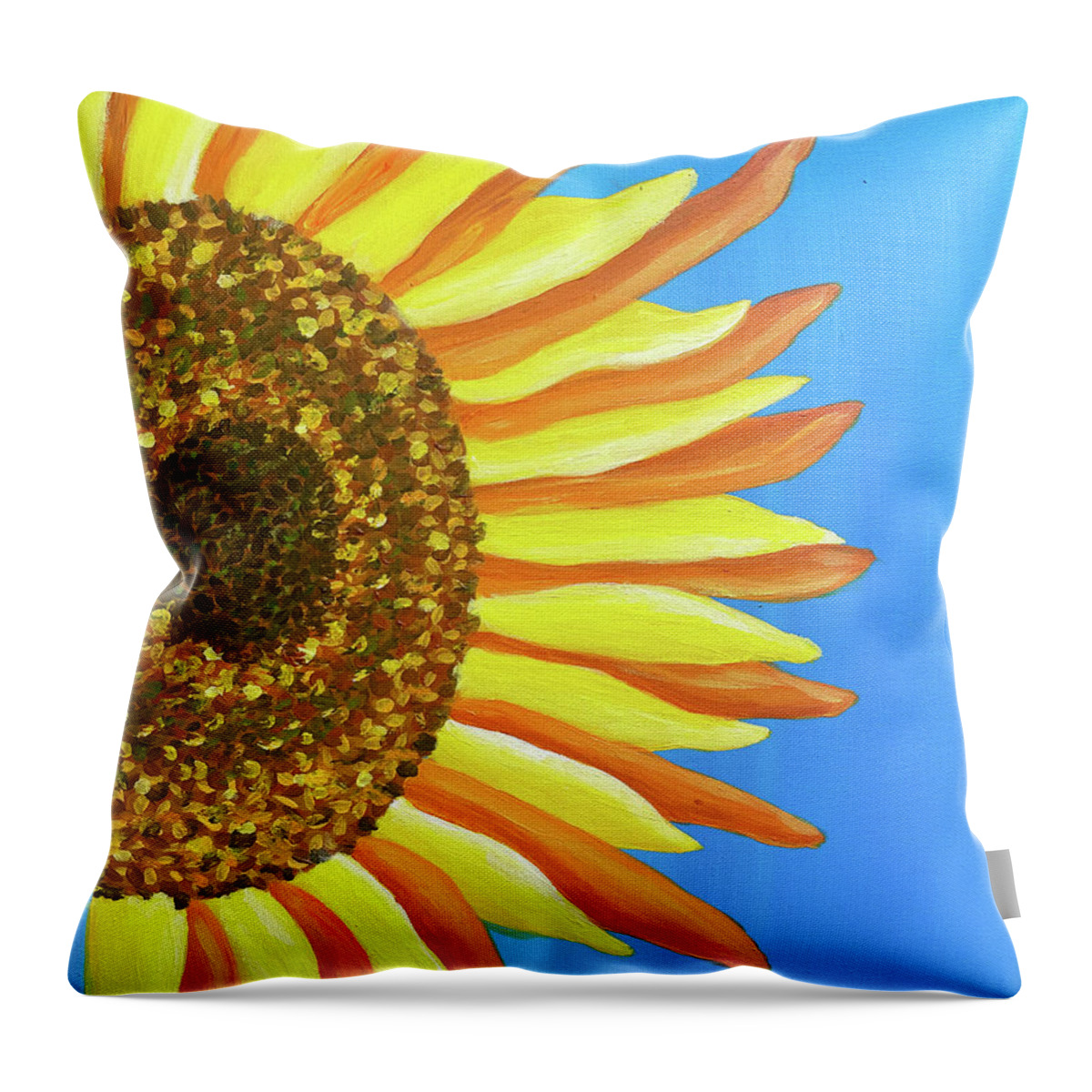 Sunflower Throw Pillow featuring the painting Sunflower One by Christina Wedberg