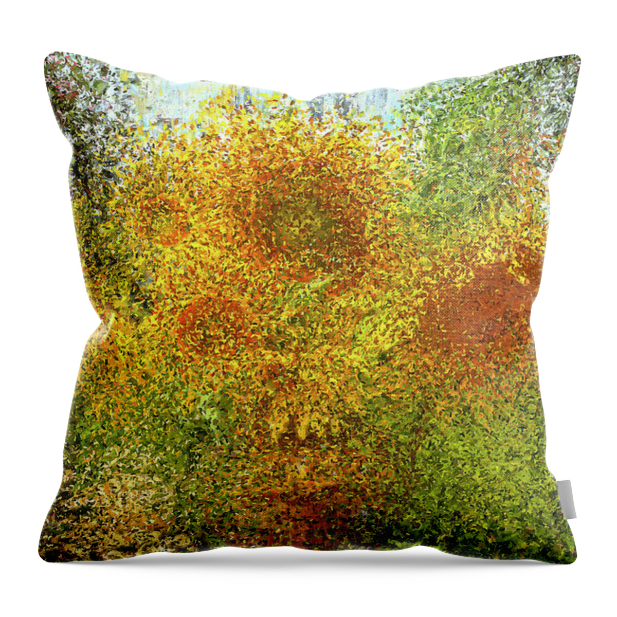 Sunflowers Throw Pillow featuring the painting Sunflowers by Alex Mir