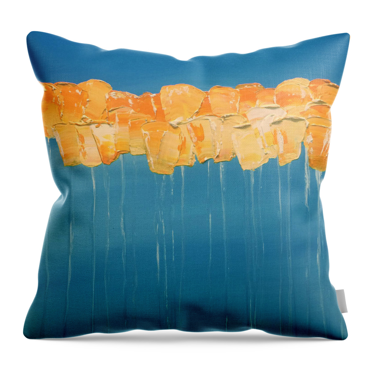 Sun Throw Pillow featuring the mixed media Sunny Disposition by Linda Bailey