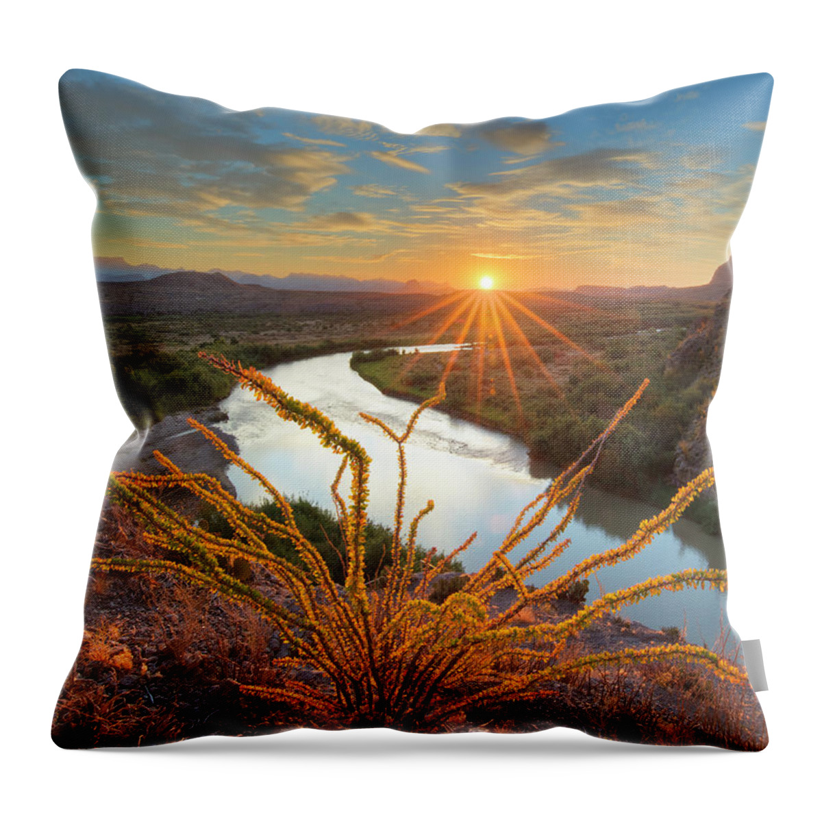 Sunrise at Big Bend National Park 114 Throw Pillow by Rob Greebon - Pixels