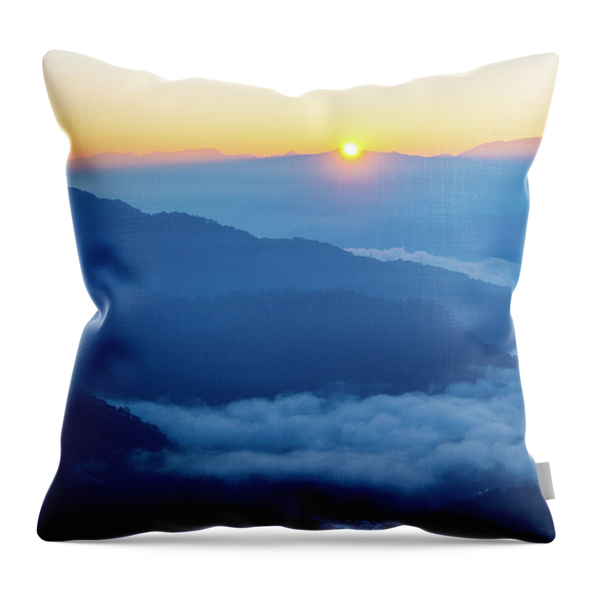 Philippines Throw Pillow featuring the photograph Sunrise at Mount Kiltepan in Sagada by Arj Munoz