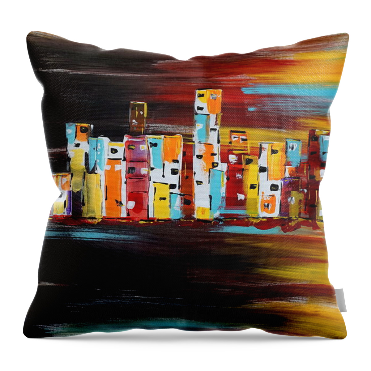 Palette Knife Throw Pillow featuring the painting SunRise by Brent Knippel