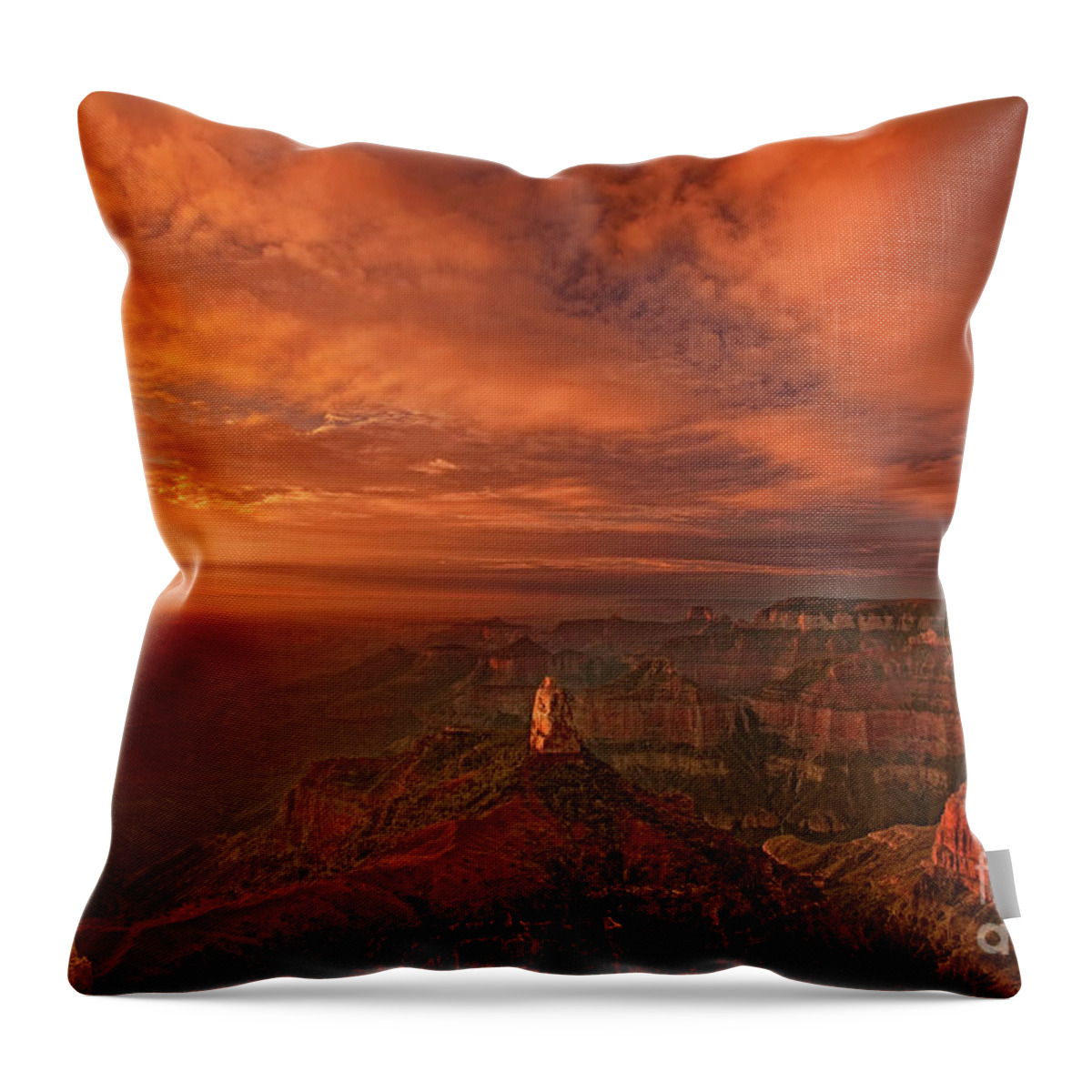 Dave Welling Throw Pillow featuring the photograph Sunrise Clouds North Rim Grand Canyon National Park Arizona by Dave Welling