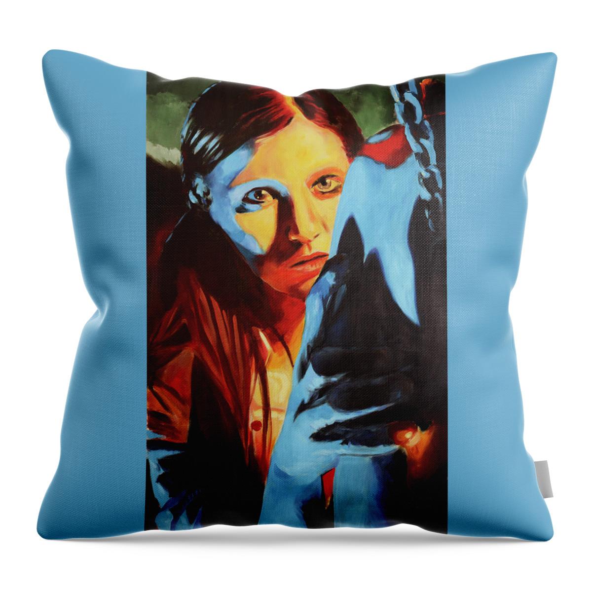 Girl Throw Pillow featuring the painting Sunrise Girl Diptyque by Sv Bell