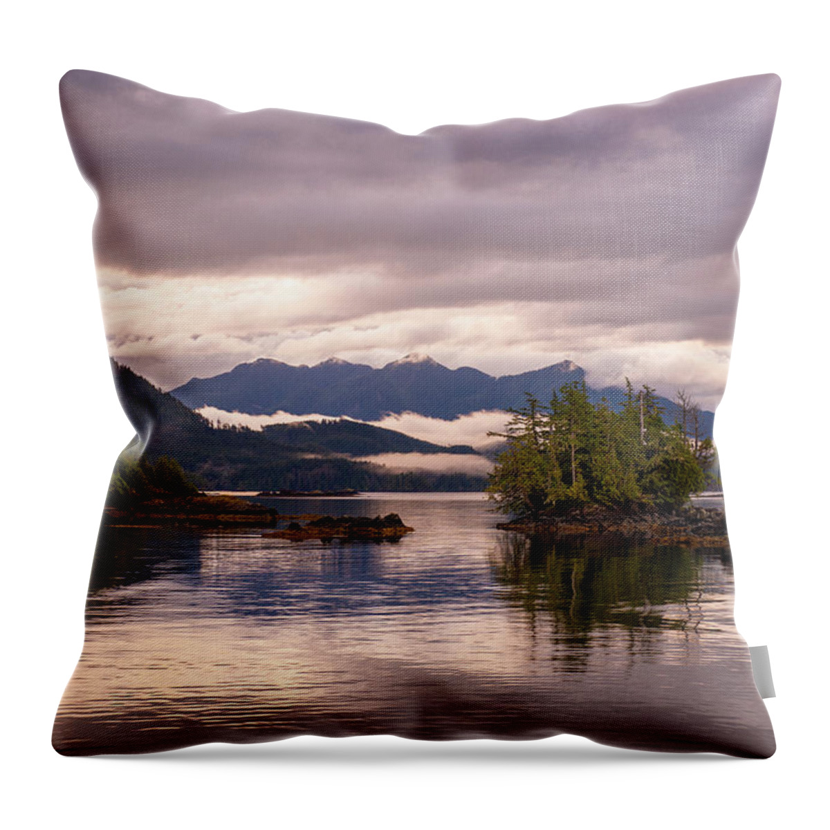 Nootka Sound Throw Pillow featuring the photograph Sunrise in Kyuquot by Canadart -