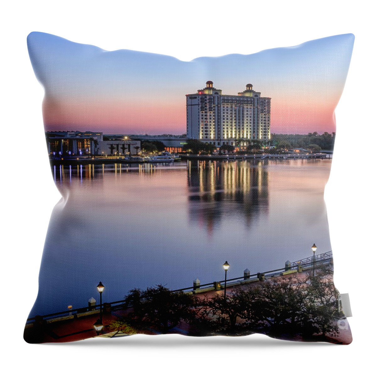 Sunrise Throw Pillow featuring the photograph Sunrise in Savannah by Shelia Hunt