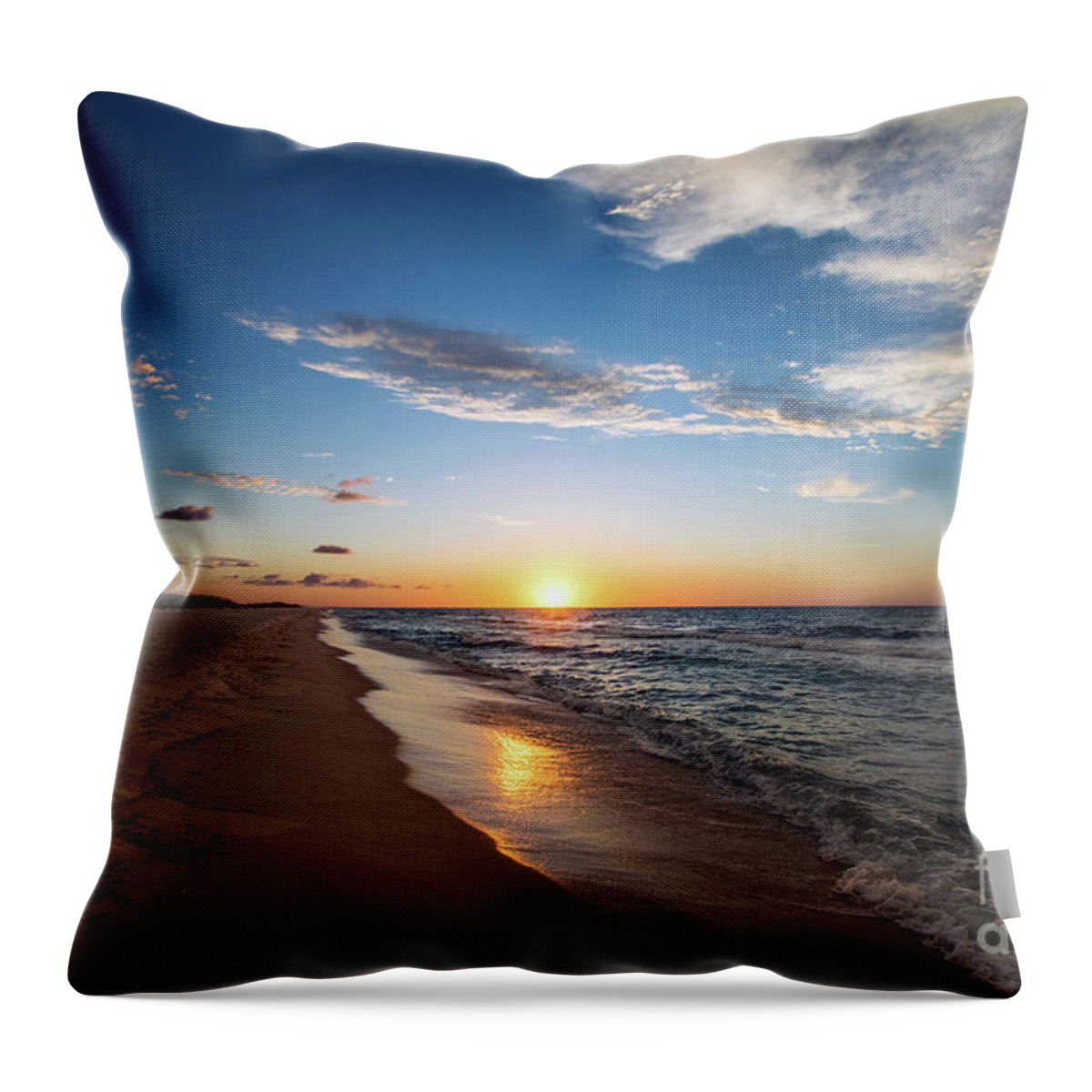 Sun Throw Pillow featuring the photograph Sunrise on Opal Beach, Pensacola Beach, Florida by Beachtown Views
