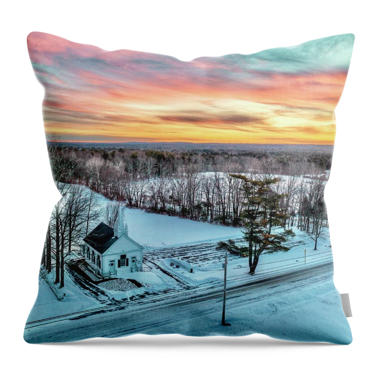  Throw Pillow featuring the photograph Sunrise on Salmon Falls Road by John Gisis