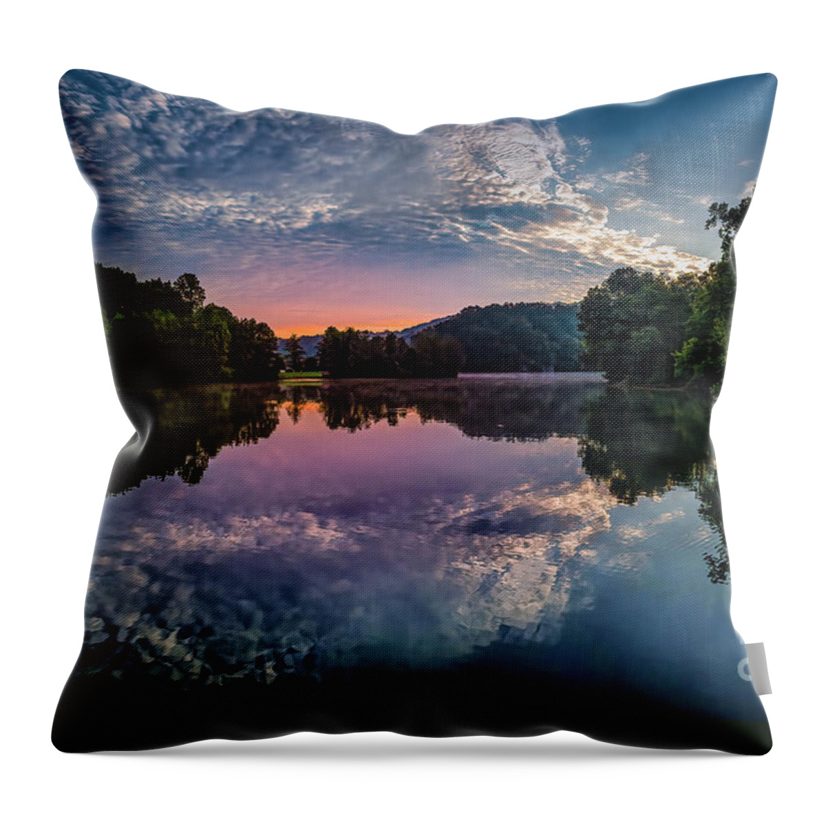 Lake Throw Pillow featuring the photograph Sunrise over Patrick Henry Lake by Shelia Hunt