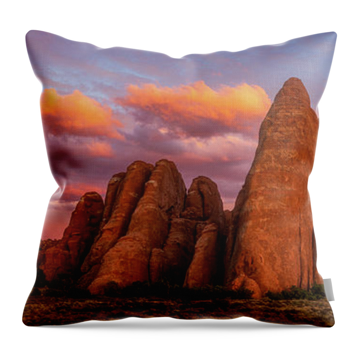 Sunset Throw Pillow featuring the photograph Sunset at the Fins by Darren White