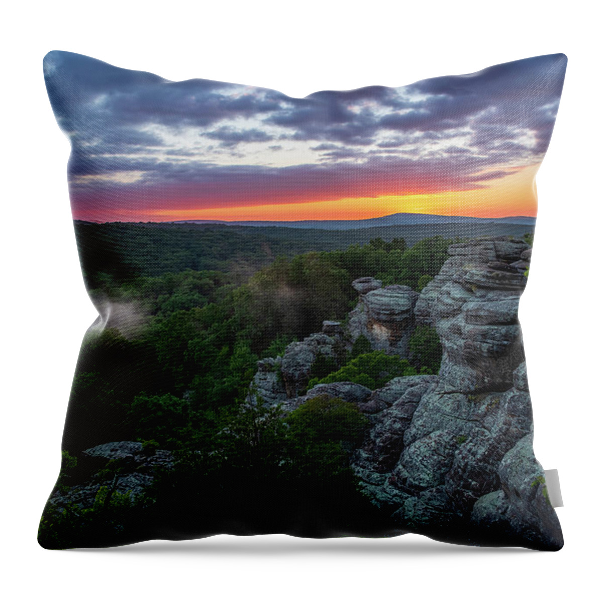Sunset Throw Pillow featuring the photograph Sunset at the Garden by Grant Twiss