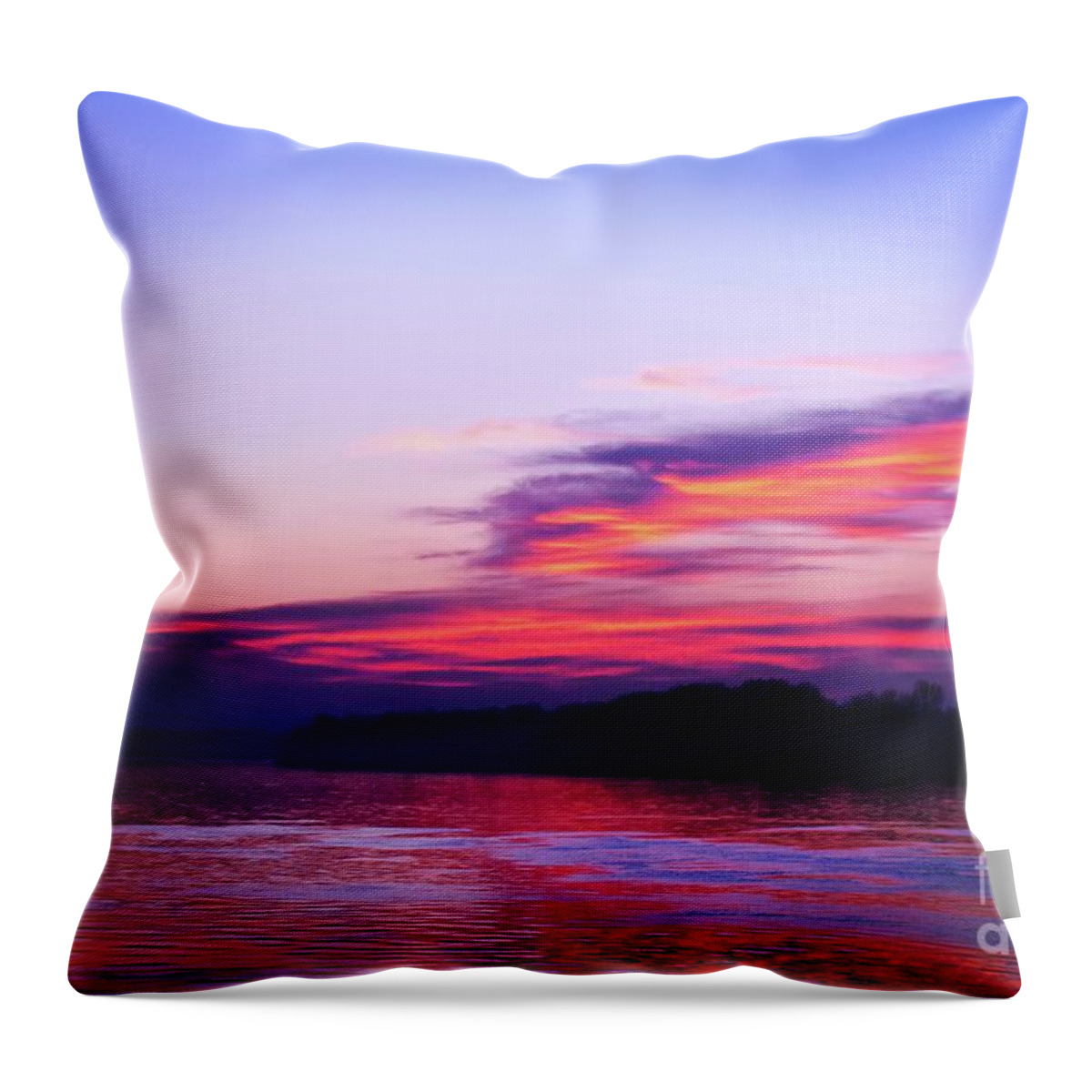 Harmony Throw Pillow featuring the photograph Sunset Harmony Lines by Leonida Arte