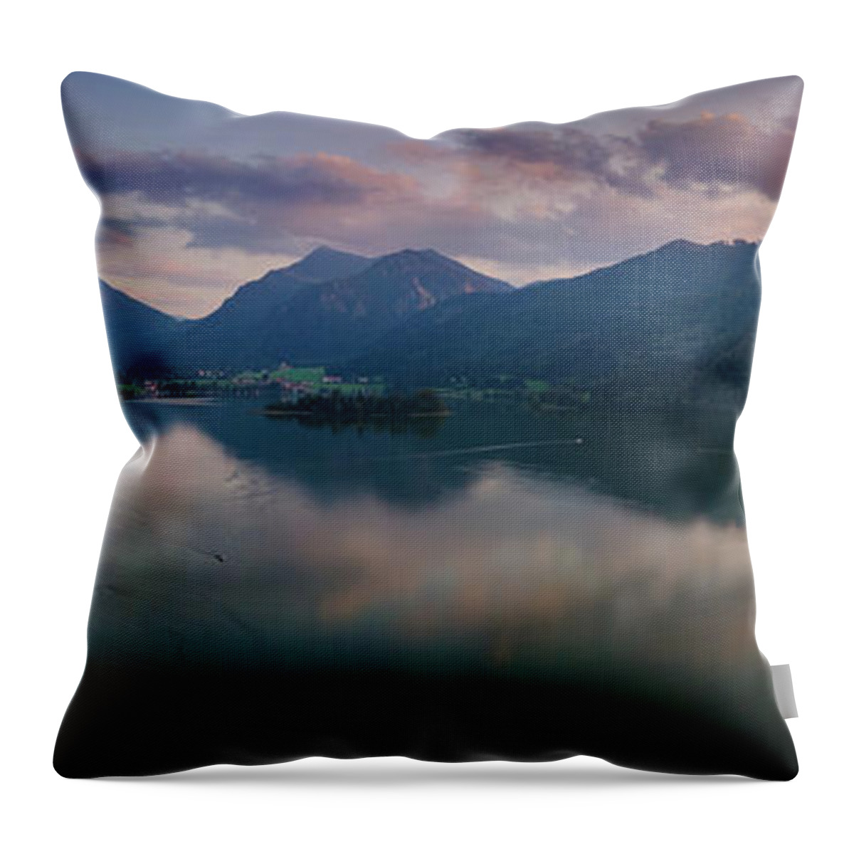 Alps Throw Pillow featuring the photograph Sunset in the Alps by Hannes Cmarits