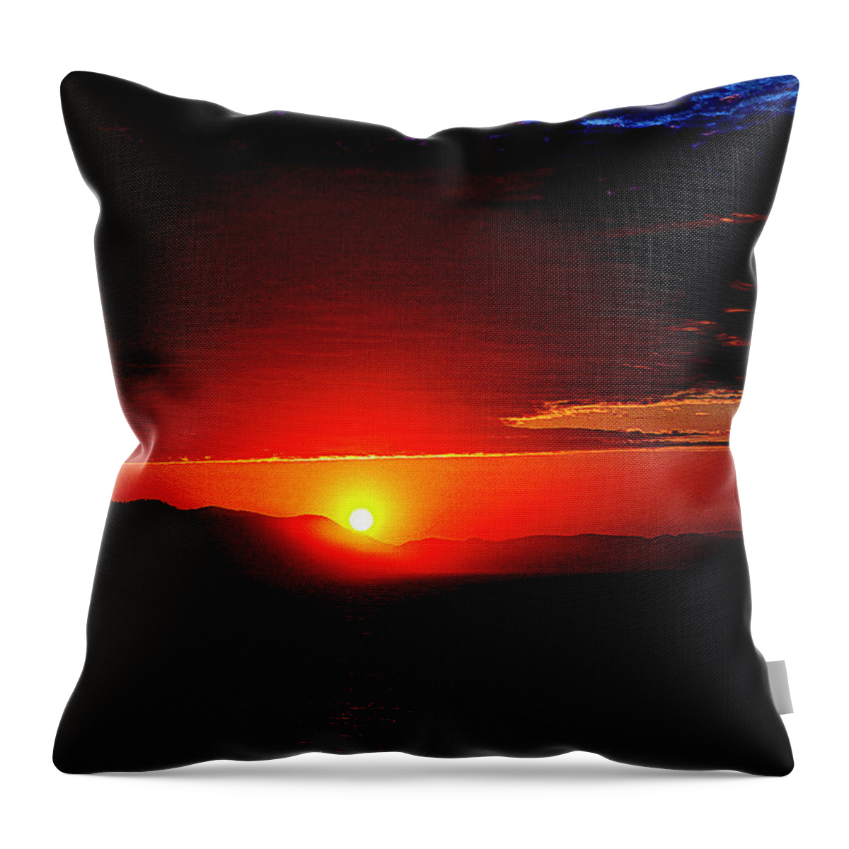 Sunset Throw Pillow featuring the digital art Sunset - Inside Passage Alaska by SnapHappy Photos