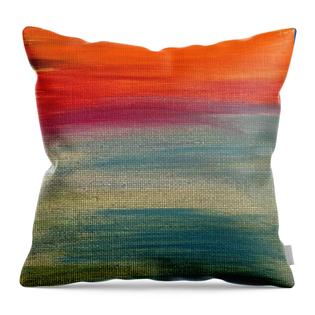 Oil Throw Pillow featuring the painting Sunset by Lisa White