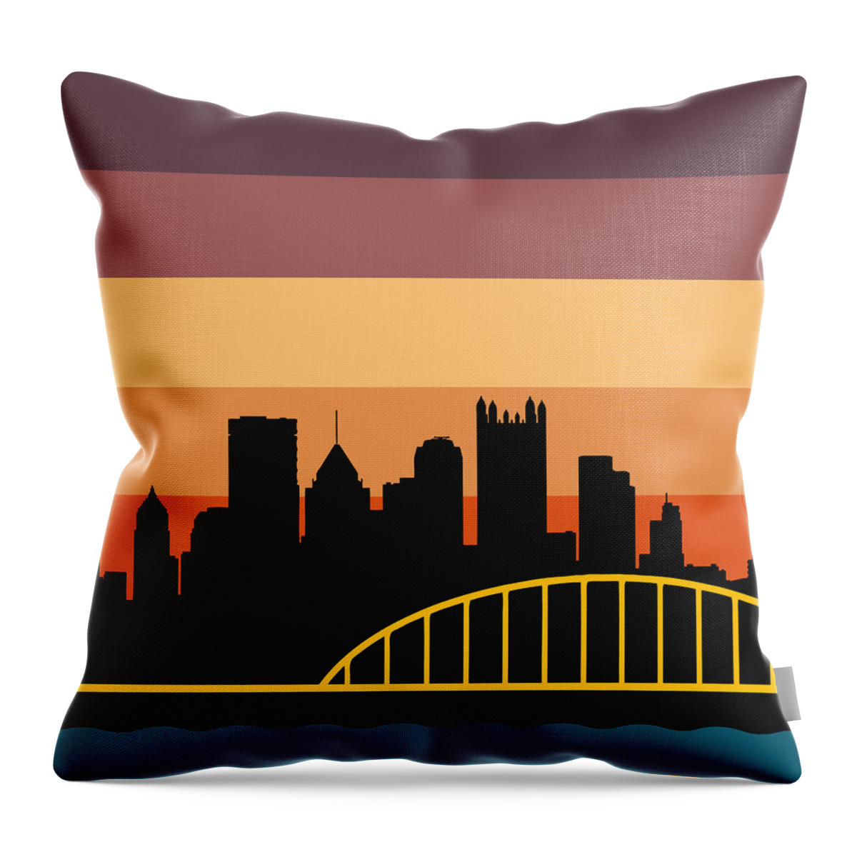  Throw Pillow featuring the digital art Sunset Series Three by Pittsburgh Clothing Co