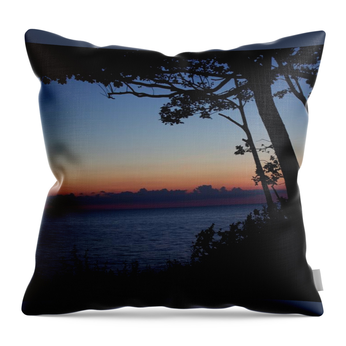 Lake Erie Throw Pillow featuring the photograph Sunset view by Yvonne M Smith
