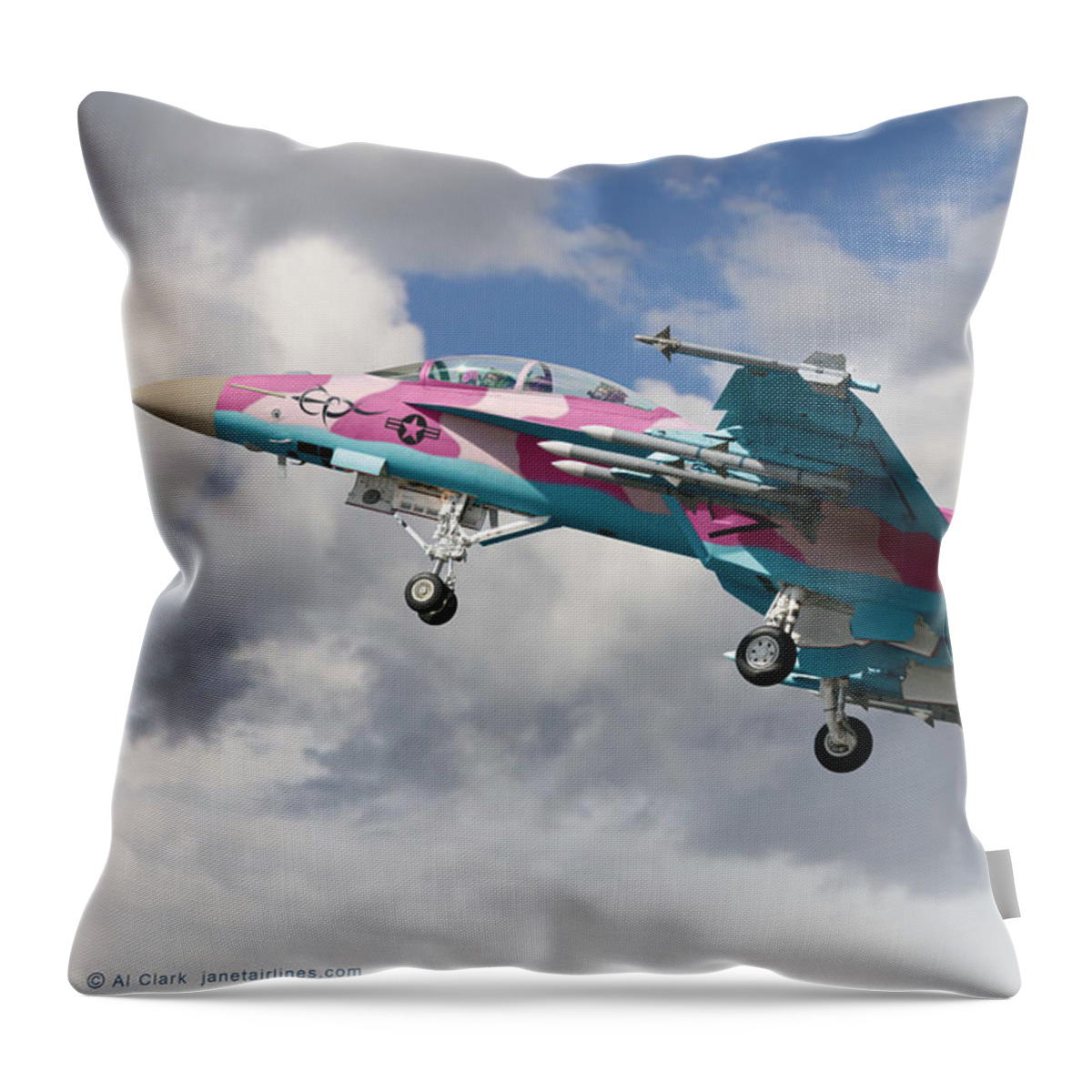 Boeing Throw Pillow featuring the digital art Super Hornet for the Ladies by Custom Aviation Art