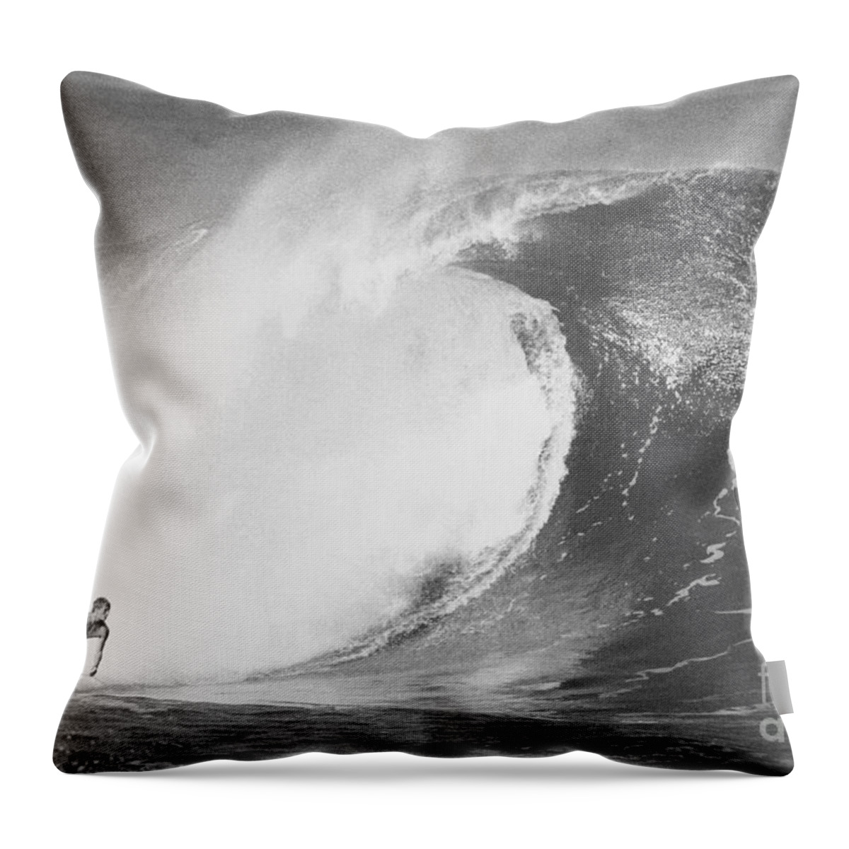 Surfer Surfing a Big Wave at Pipeline Hawaii Throw Pillow by Paul Topp -  Pixels