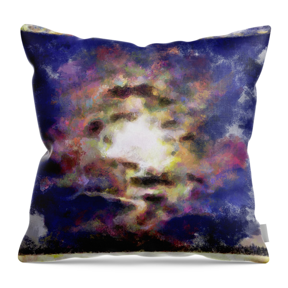 Moon Throw Pillow featuring the mixed media Surreal Moonscape by Christopher Reed