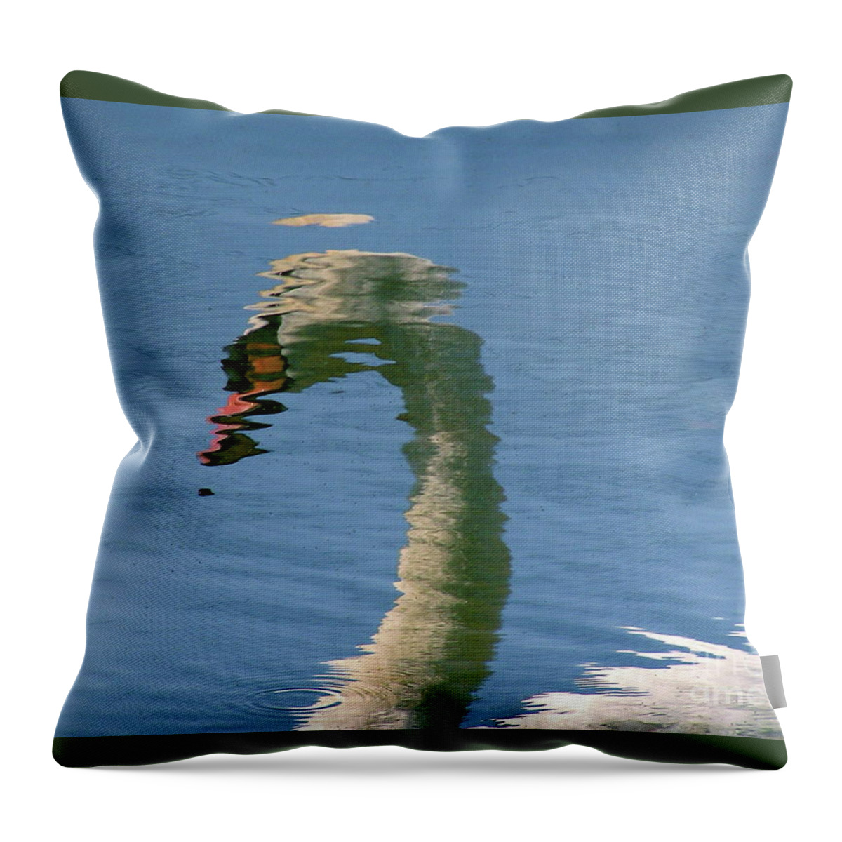 Swan Throw Pillow featuring the photograph Swan Reflection by Mary Kobet