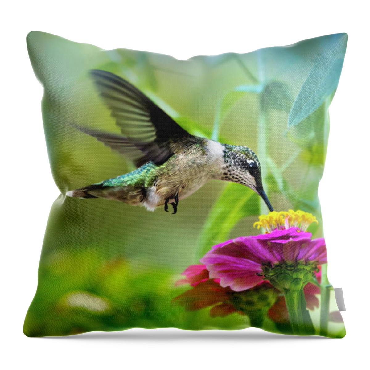 Hummingbird Throw Pillow featuring the photograph Sweet Success by Christina Rollo