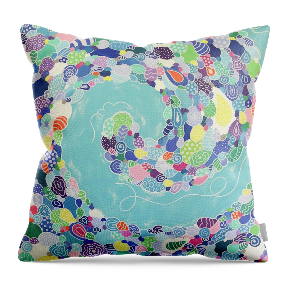 Pattern Art Throw Pillow featuring the painting Swirling Medley by Beth Ann Scott