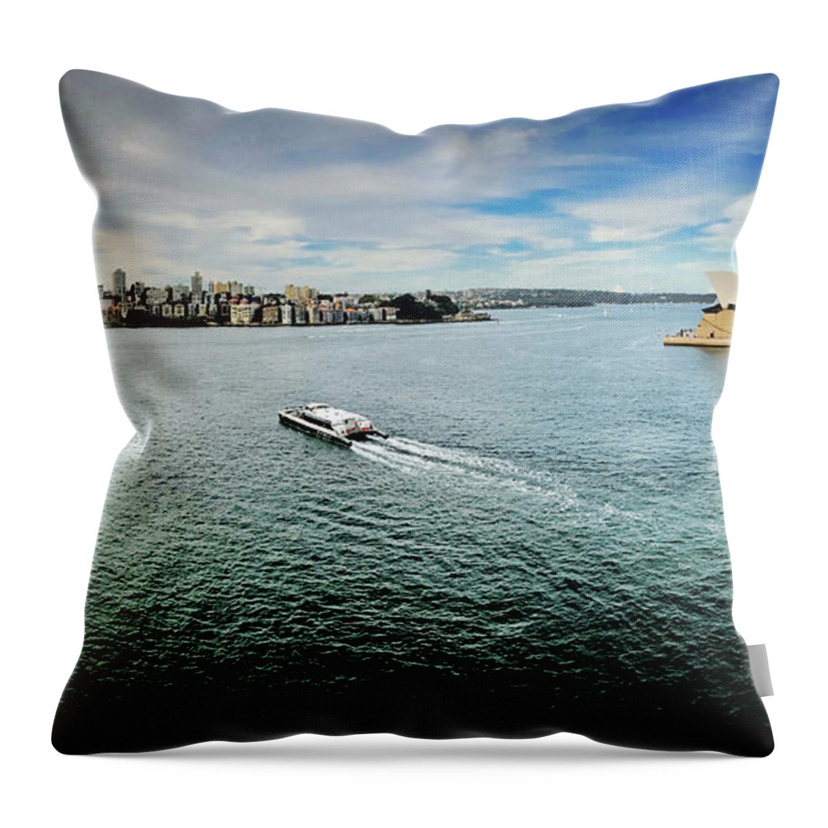 Sydney Throw Pillow featuring the photograph Sydney Harbour Panorama by Sarah Lilja