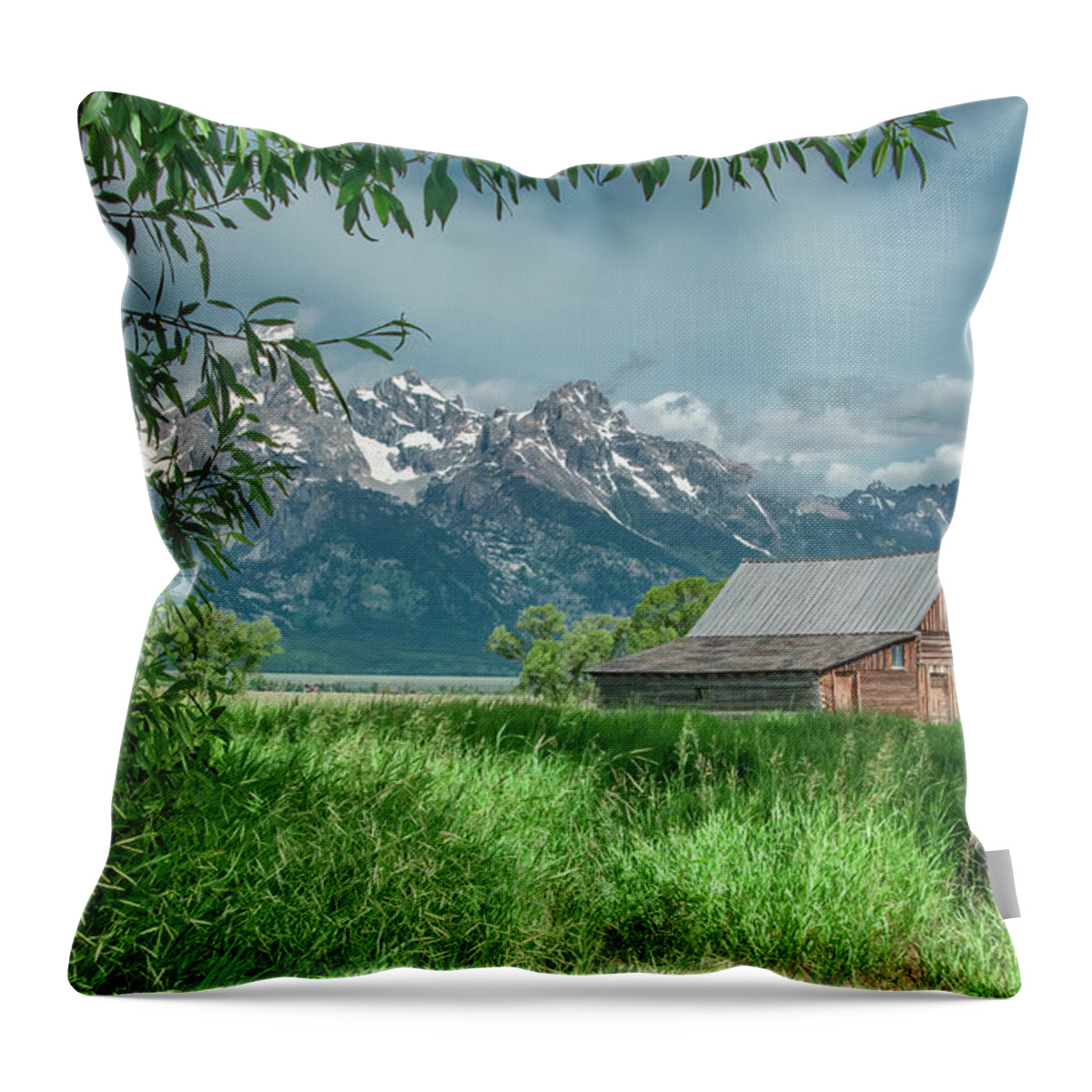 Barn Throw Pillow featuring the photograph T A Moulton Barn, Grand Tetons by Marcy Wielfaert